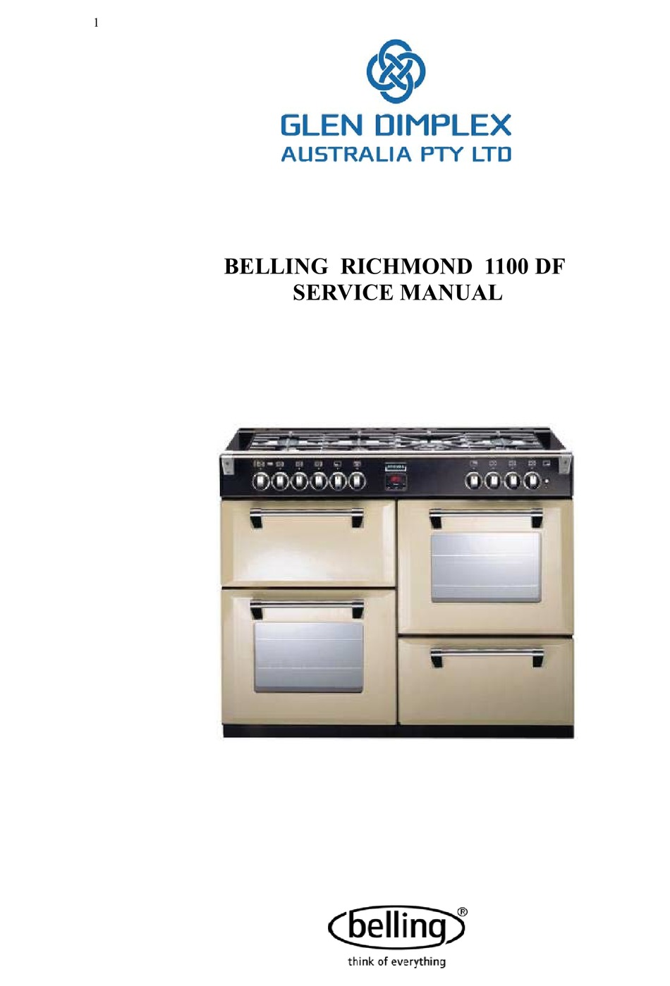 belling country range 100g service manual